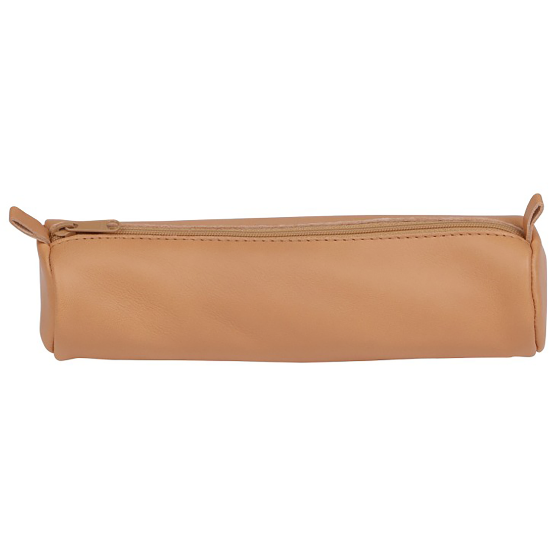 Trousse ronde en cuir -naturel (5.5x22cm) CLAIREFONTAINE
