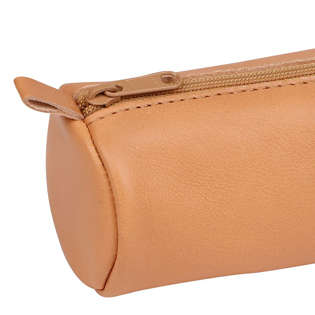 Trousse ronde en cuir -naturel (5.5x22cm) CLAIREFONTAINE