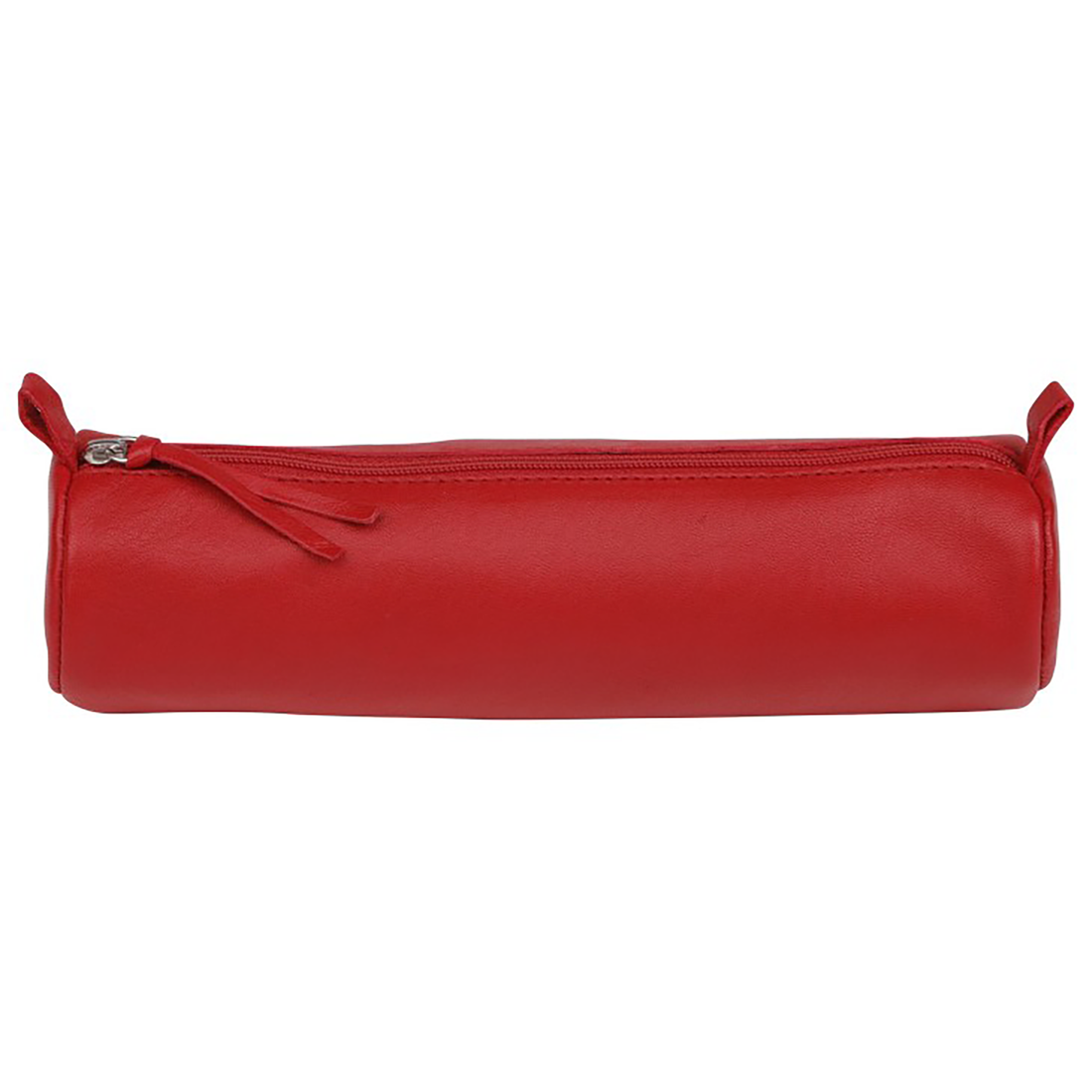 Trousse ronde -cuir teinté -rouge (5.5x22cm) CLAIREFONTAINE