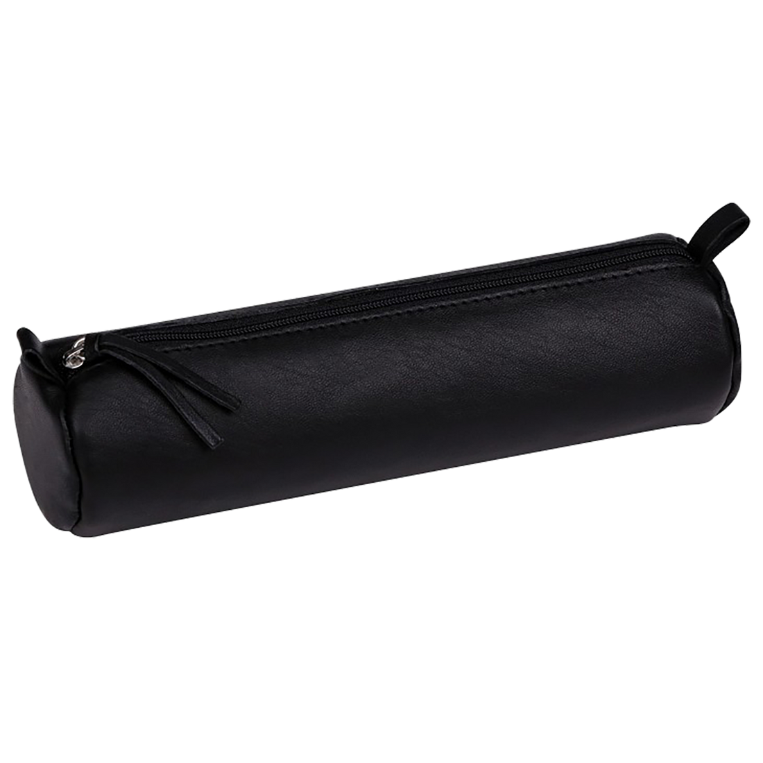 Trousse ronde en cuir -noir vieilli  (5.5x22cm) CLAIREFONTAINE