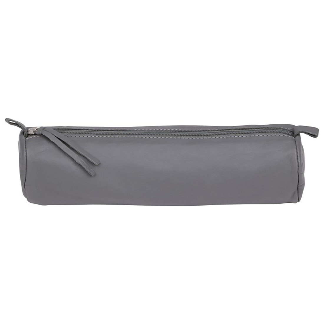 Trousse ronde -cuir teinté -gris (5.5x22cm) CLAIREFONTAINE