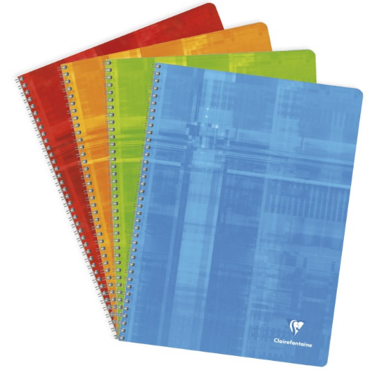 Cahier reliure intégrale seyes -assortis- 180 pages (24x32cm) CLAIREFONTAINE