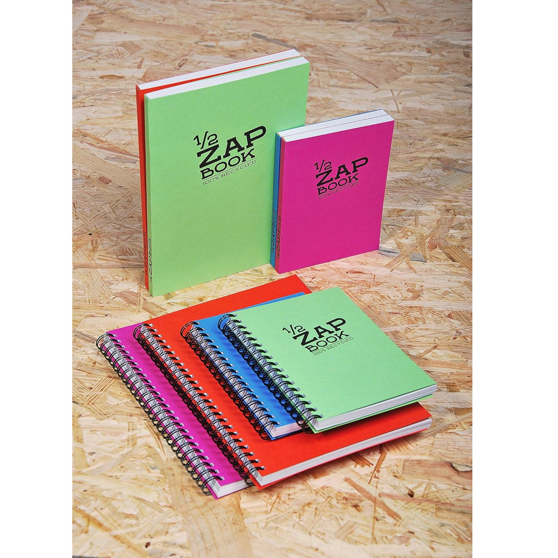 1/2 Zap Book Recycled 36Lb 160P 9x14cm. Assorted