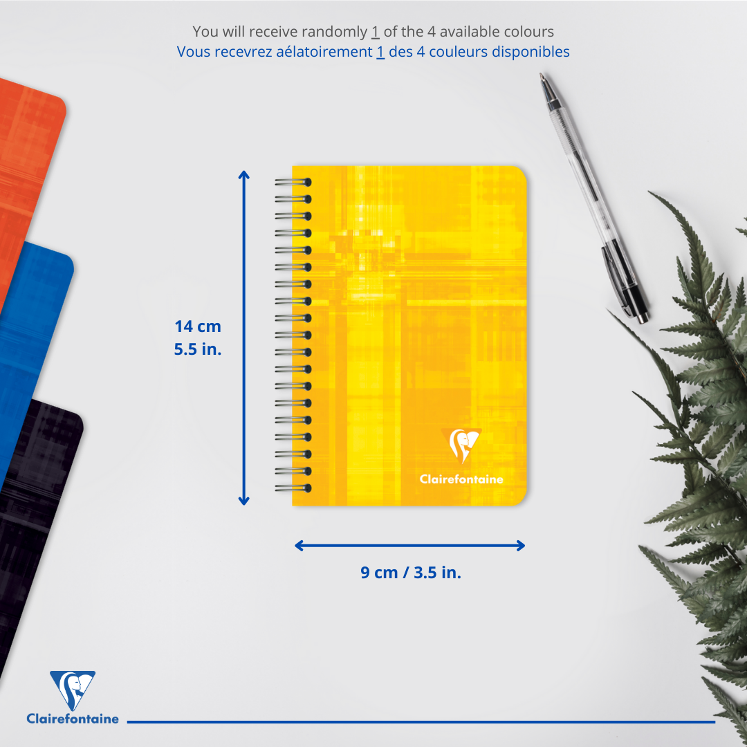 Carnet reliure intégrale ligné -assortis- 180 pages (9x14cm) CLAIREFONTAINE
