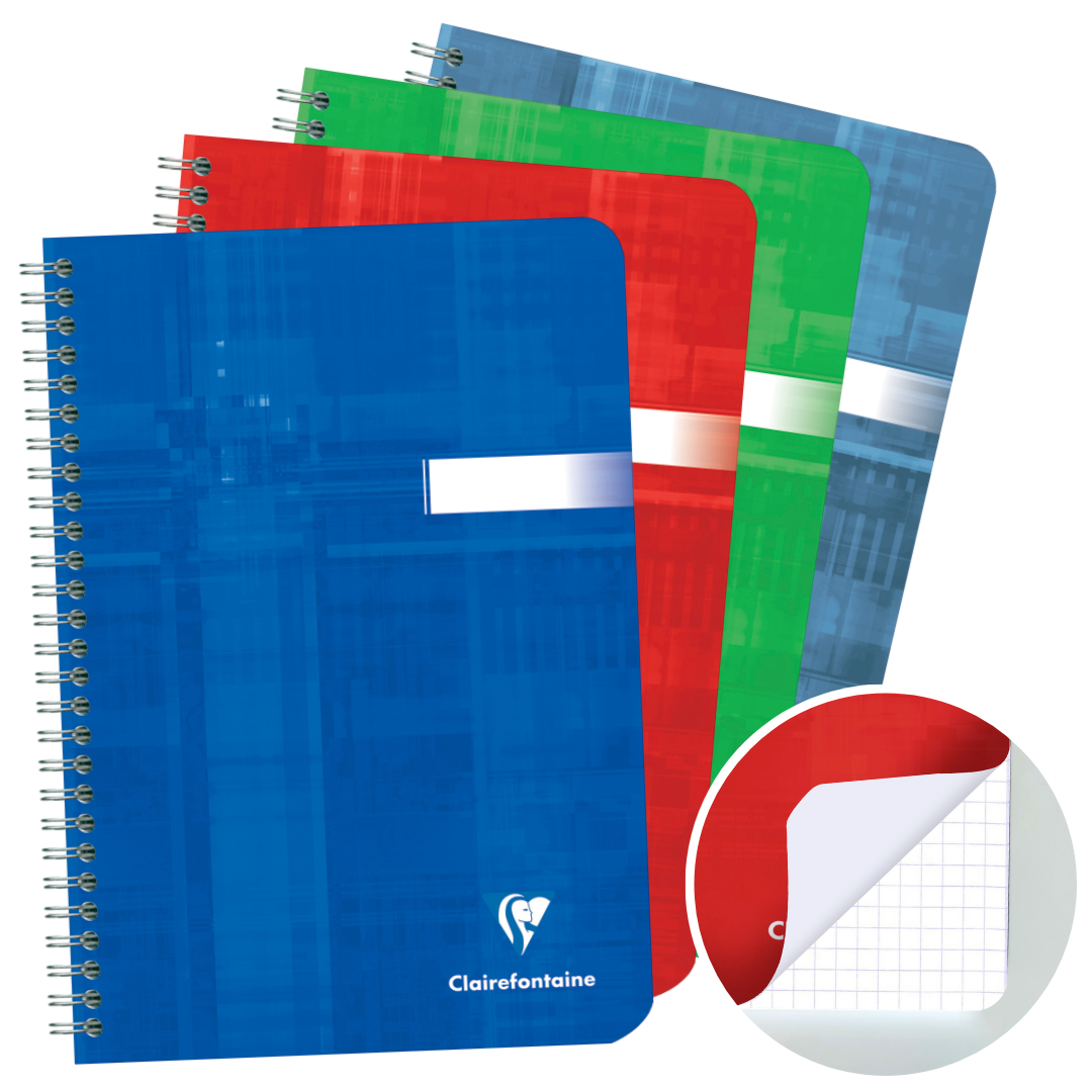 Cahier reliure intégrale 5/5 -assortis- A5. 180 pages (14.8x21cm) CLAIREFONTAINE
