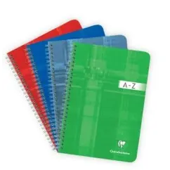 Cahier répertoire reliure intégrale A-Z  5/5 -assortis- A5. 180 pages (14.5x21cm) CLAIREFONTAINE