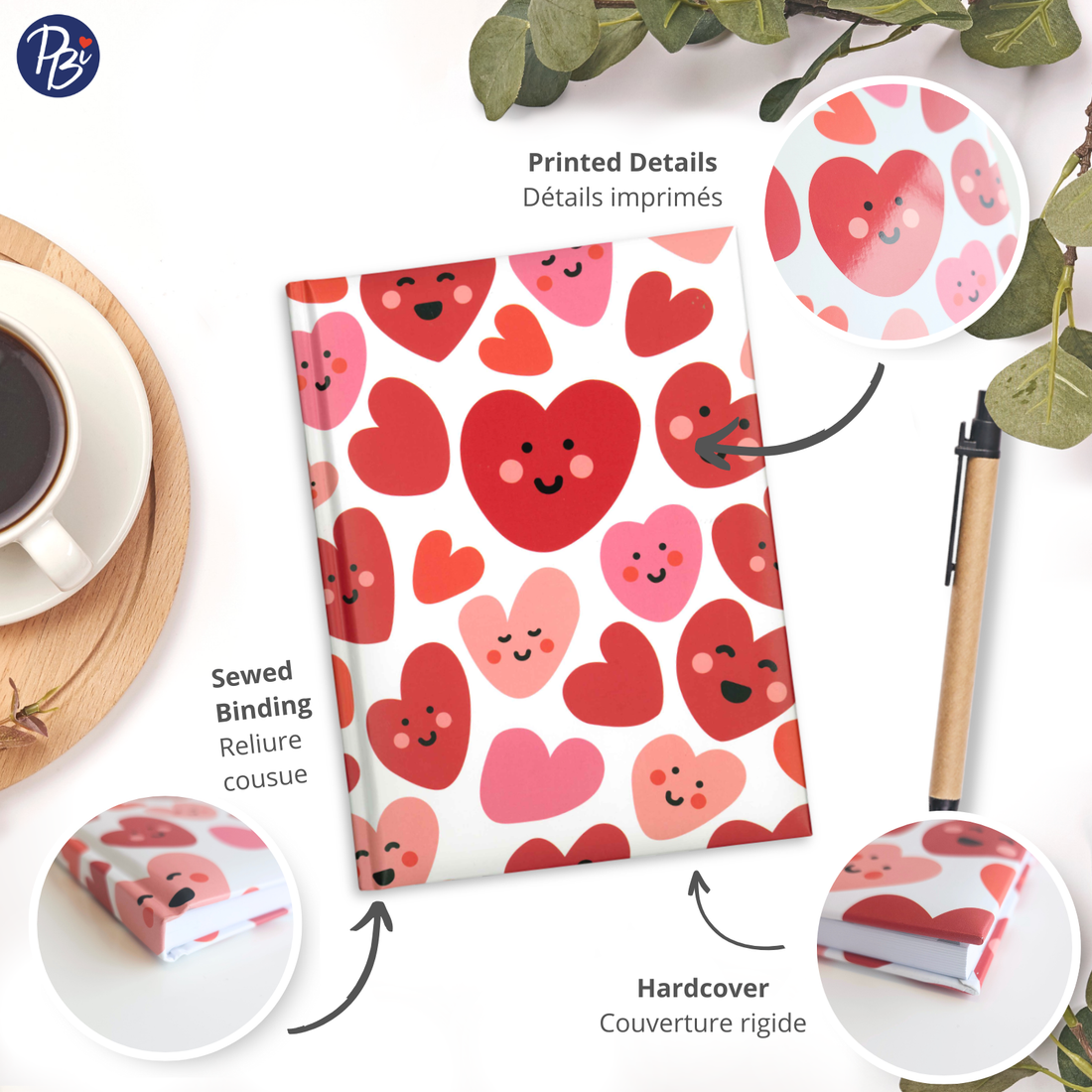 CAHIER DE NOTES - COEURS SOURIRES PBI LIVRES NOTES