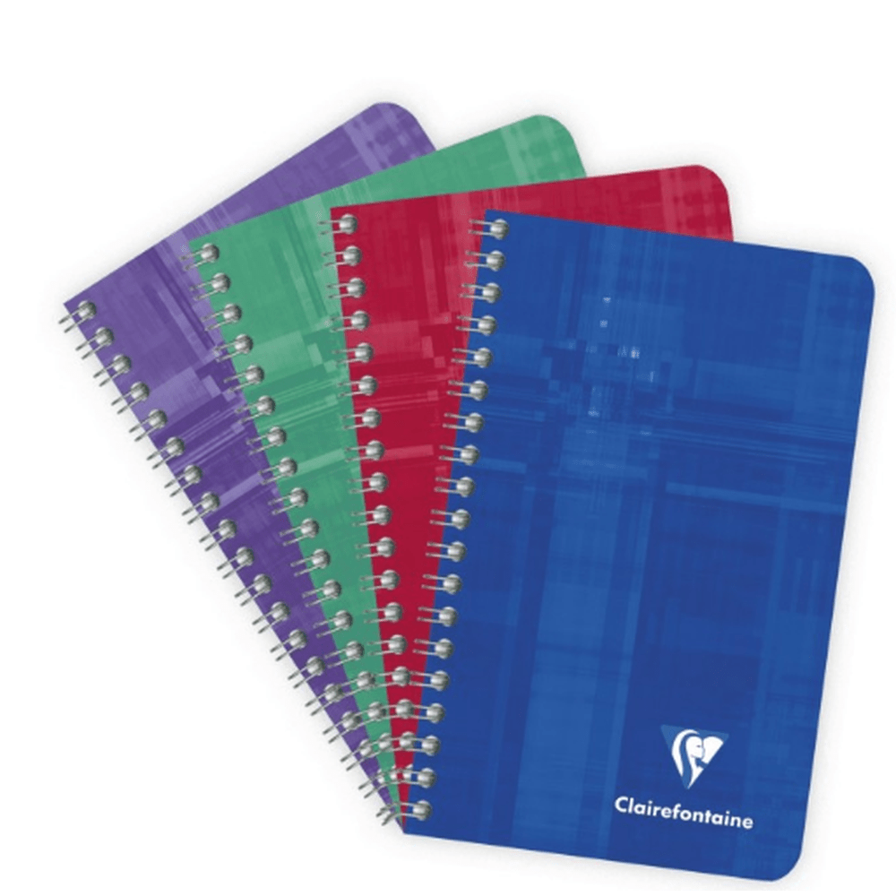 Cahier à  reliure intégrale Vierge 100P 3X4¾. Assortis CLAIREFONTAINE