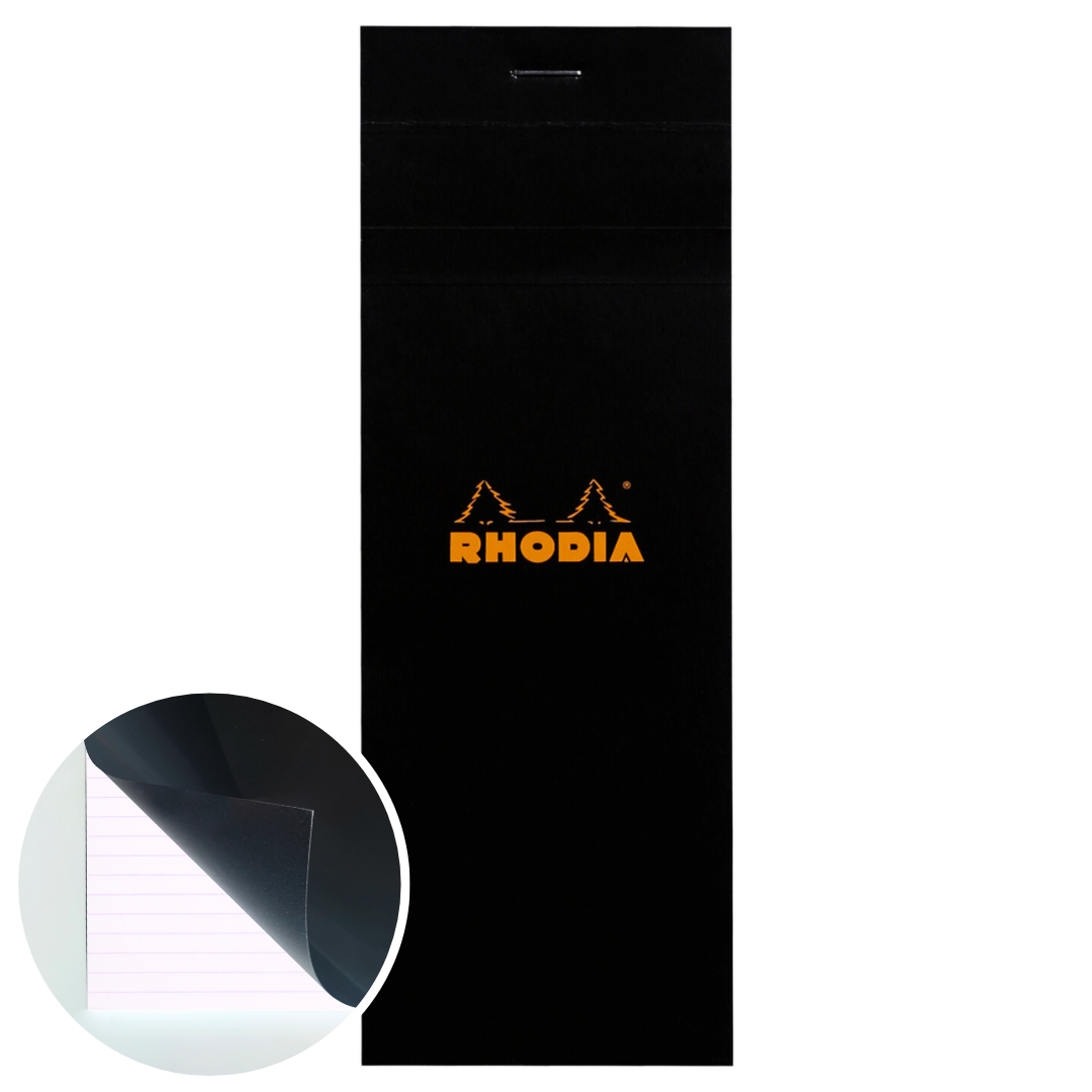 Bloc-notes ligné Noir 3X8¼ RHODIA