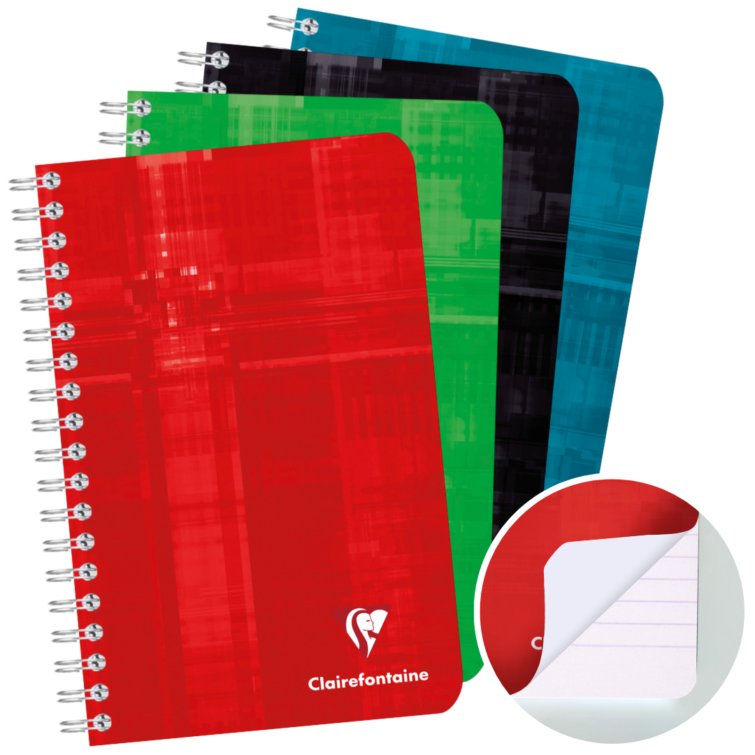 Carnet reliure intégrale ligné -assortis- 180 pages (11x17cm) CLAIREFONTAINE