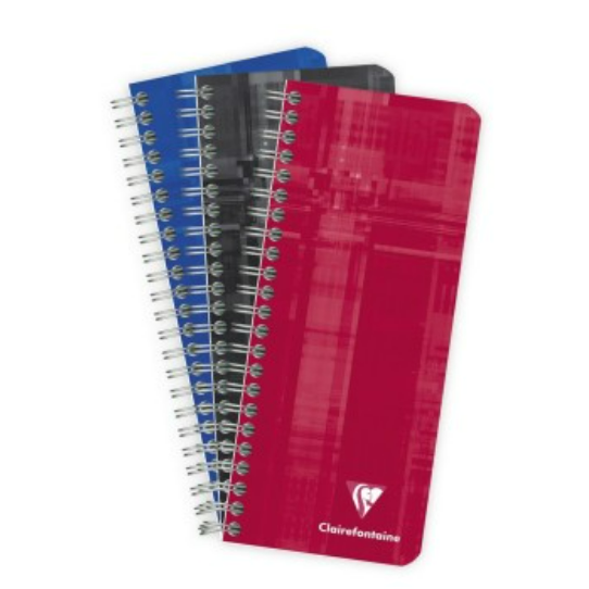 Carnet reliure intégrale 5/5 -assortis- 180 pages (8.5x20cm) CLAIREFONTAINE