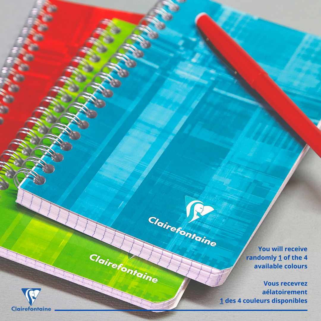 Cahier à spirale Graph 100P 6¾X8¾. Assortis CLAIREFONTAINE