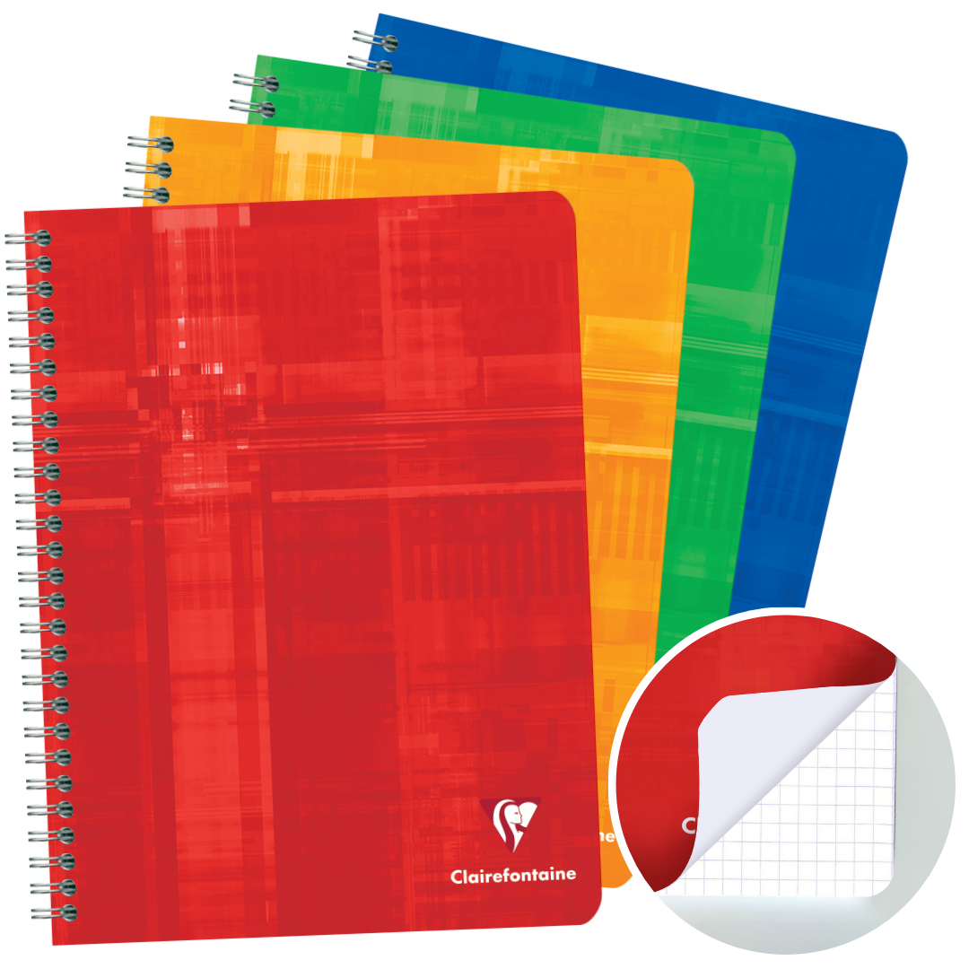Cahier reliure intégrale 5/5 -assortis- 100 pages (17x22cm) CLAIREFONTAINE