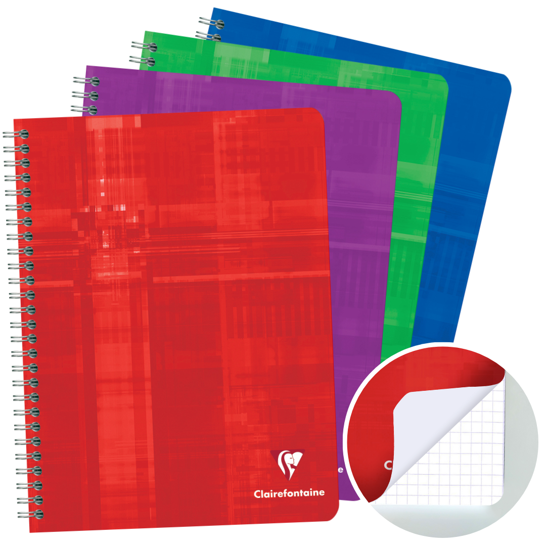 Cahier reliure intégrale 5/5 -assortis- 180 pages (17x22cm) CLAIREFONTAINE