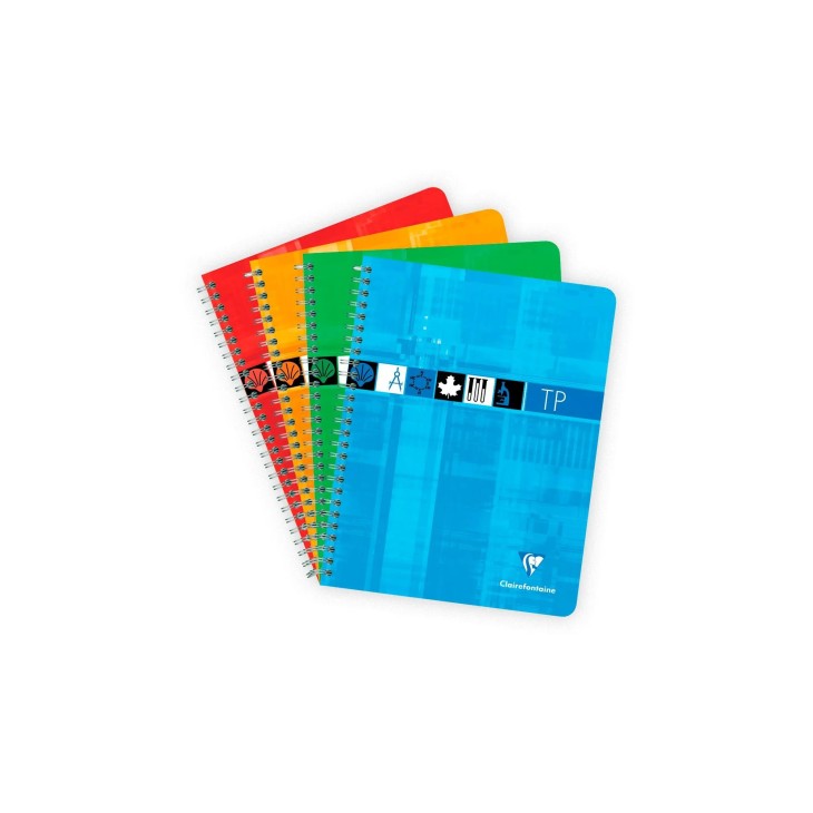 Cahier travaux pratiques reliure intégrale seyès -assortis- 80 pages (17x22cm) CLAIREFONTAINE