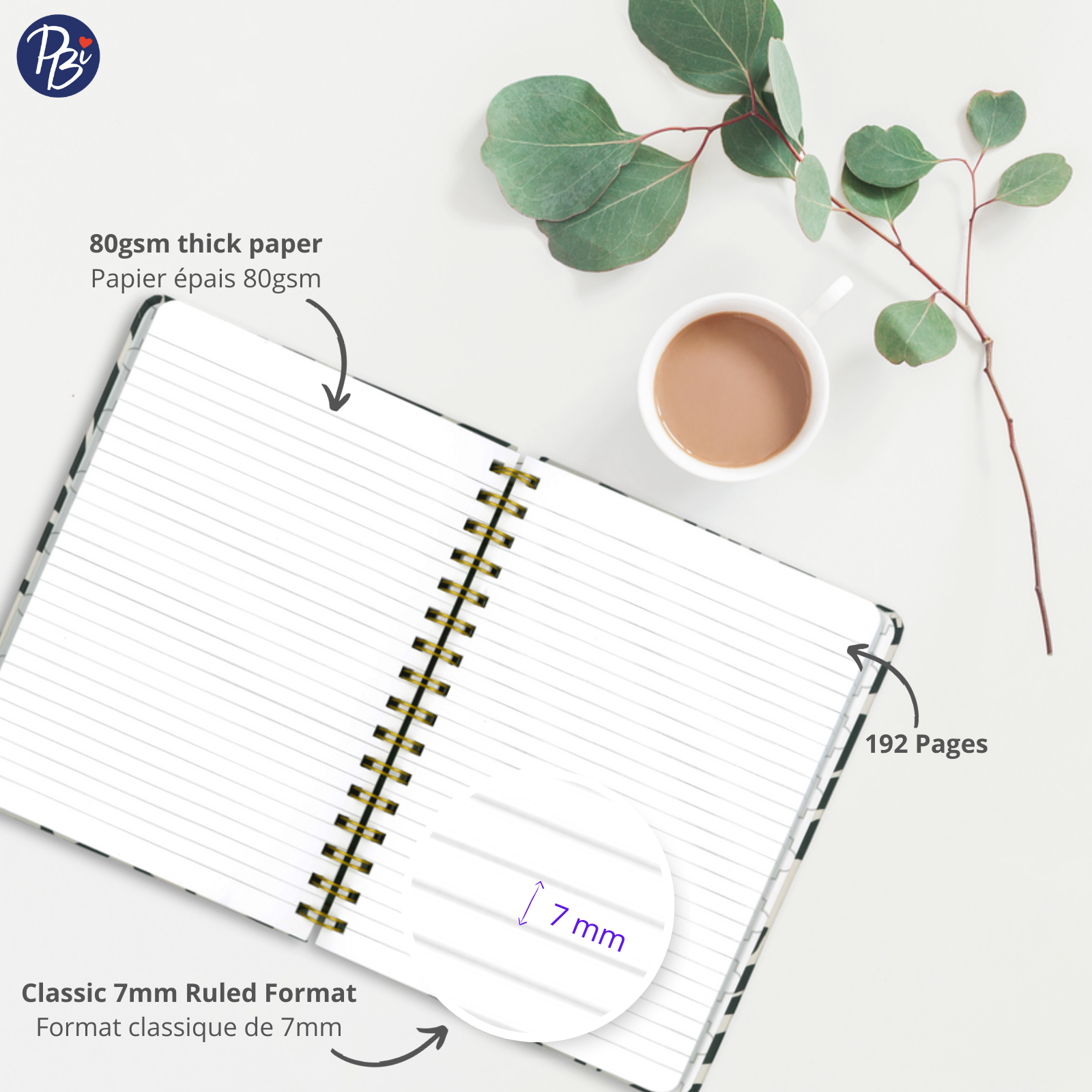 CAHIER DE NOTES - PLANTES N&B PBI LIVRES NOTES