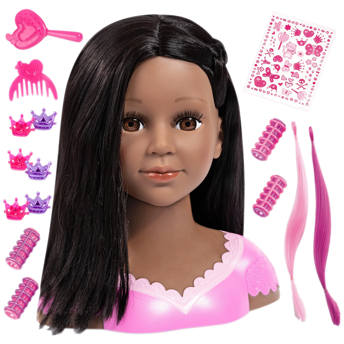 CHARLENE SUPER MODEL : TÊTE À STYLER – CHEVEUX NOIRS BAYER DESIGN