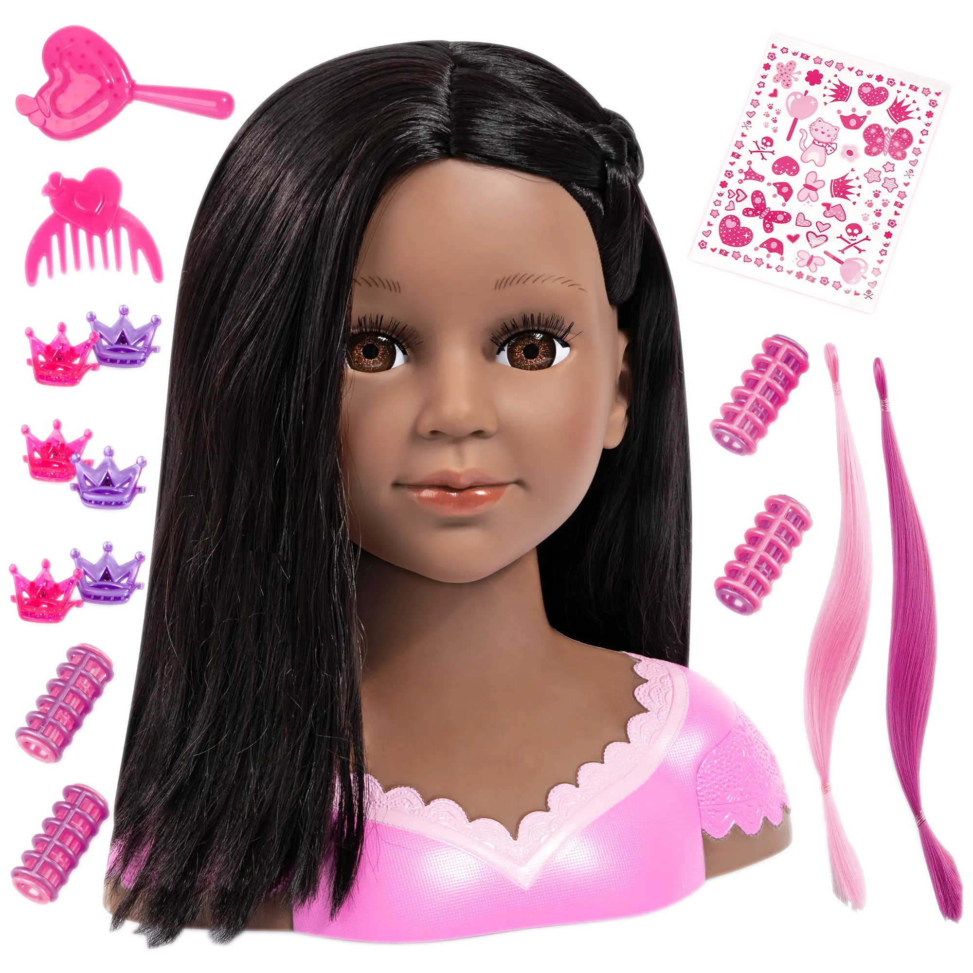 CHARLENE SUPER MODEL : TÊTE À STYLER – CHEVEUX NOIRS BAYER DESIGN
