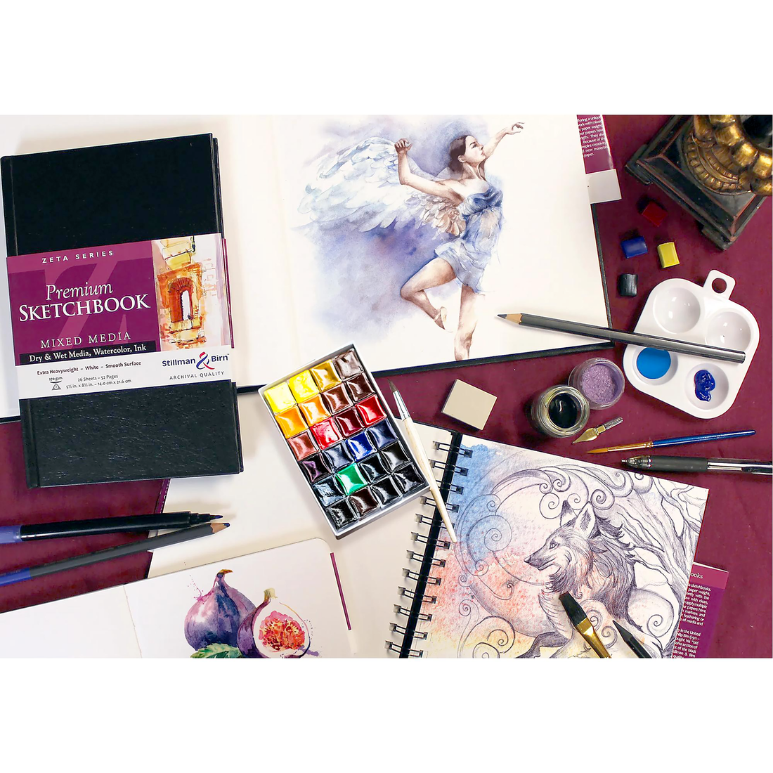 Softcover notebook Zeta: Square 26 Sheets 270g White (7.5 x 7.5in)