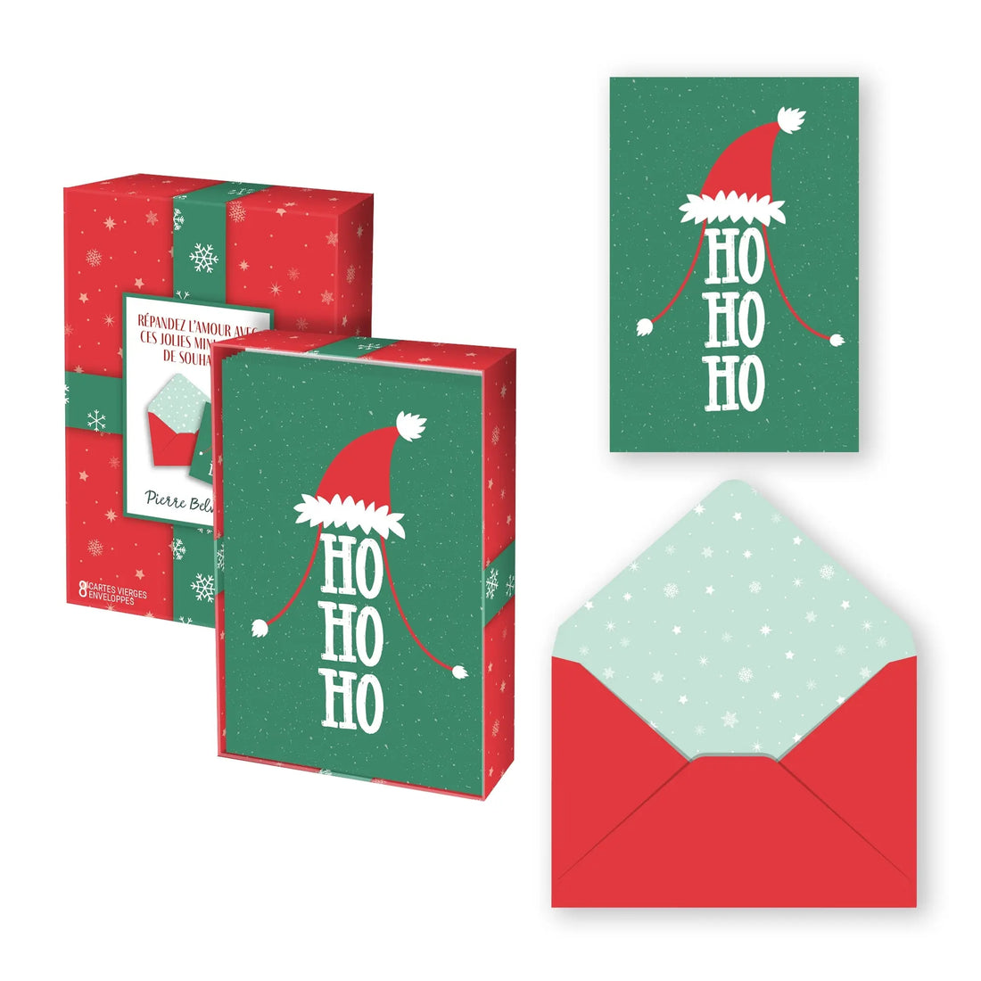 CARTE NOËL MINI ENS./ 8 HO HO HO PBI AUTRES
