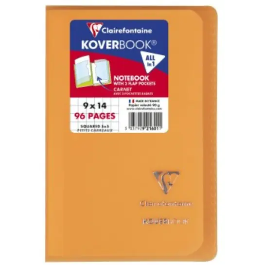 Koverbook carnet polypro agrafé 5/5 -assortis- 96 pages (9x14cm) CLAIREFONTAINE