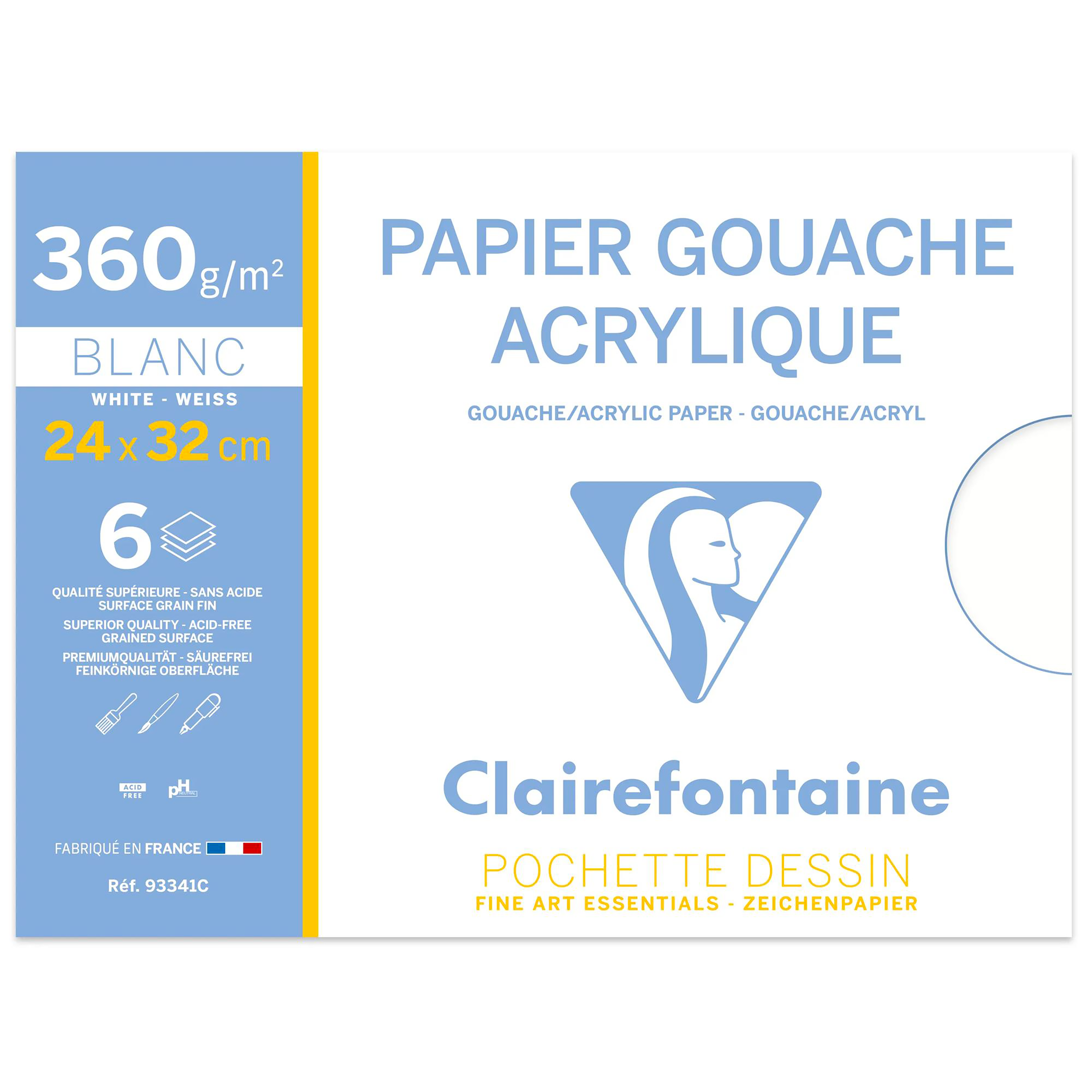 Gouache & Acrylic pouch 24x32cm 6sh 360g
