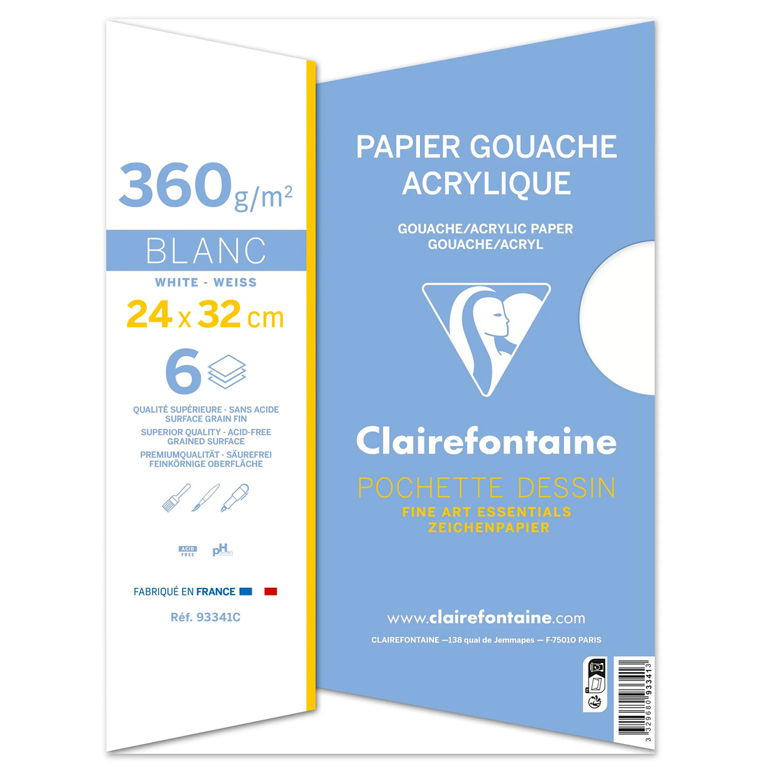 Gouache & Acrylic pouch 24x32cm 6sh 360g