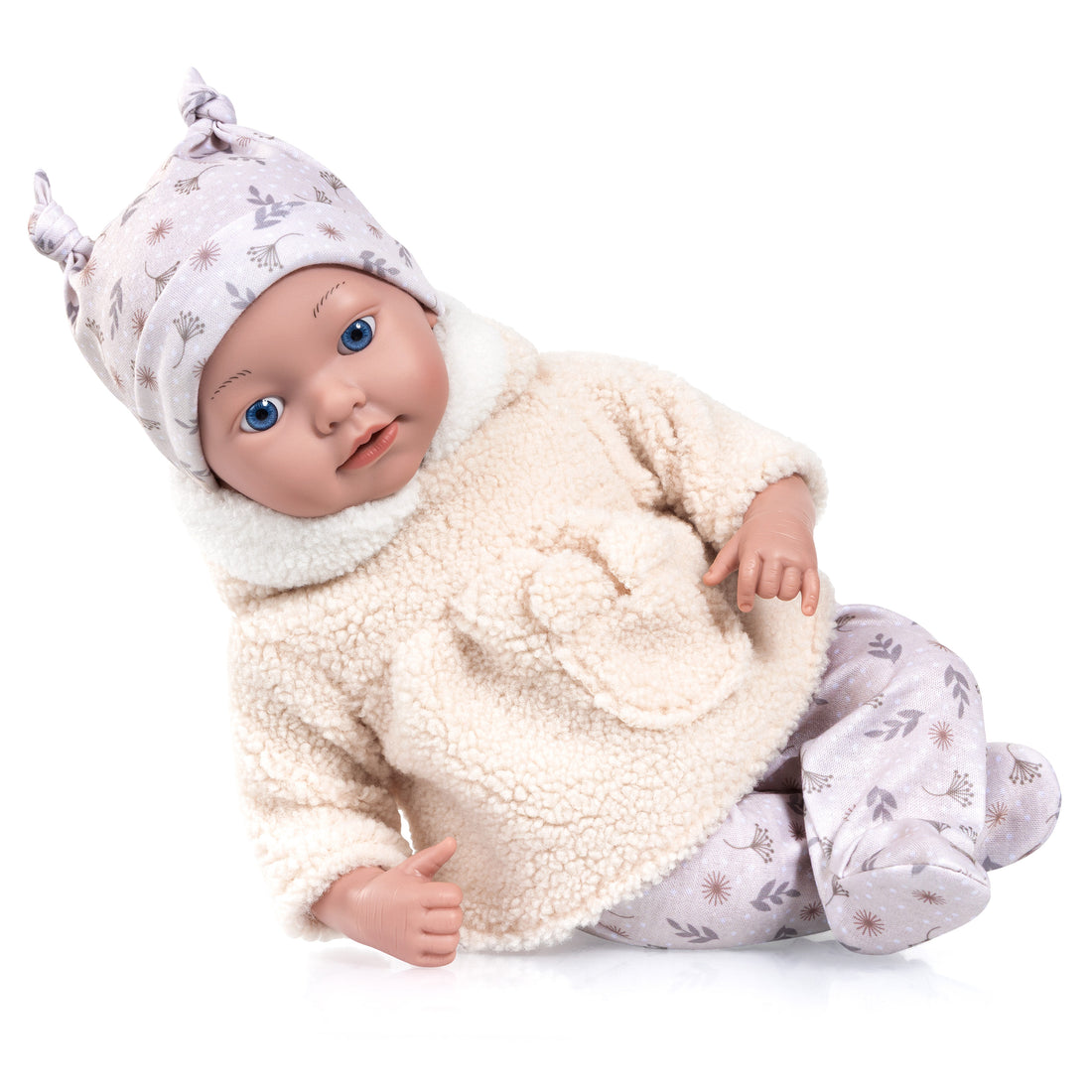 POUPÉE REBORN BABY AVEC COUVERTURE ET OREILLER - 38 CM