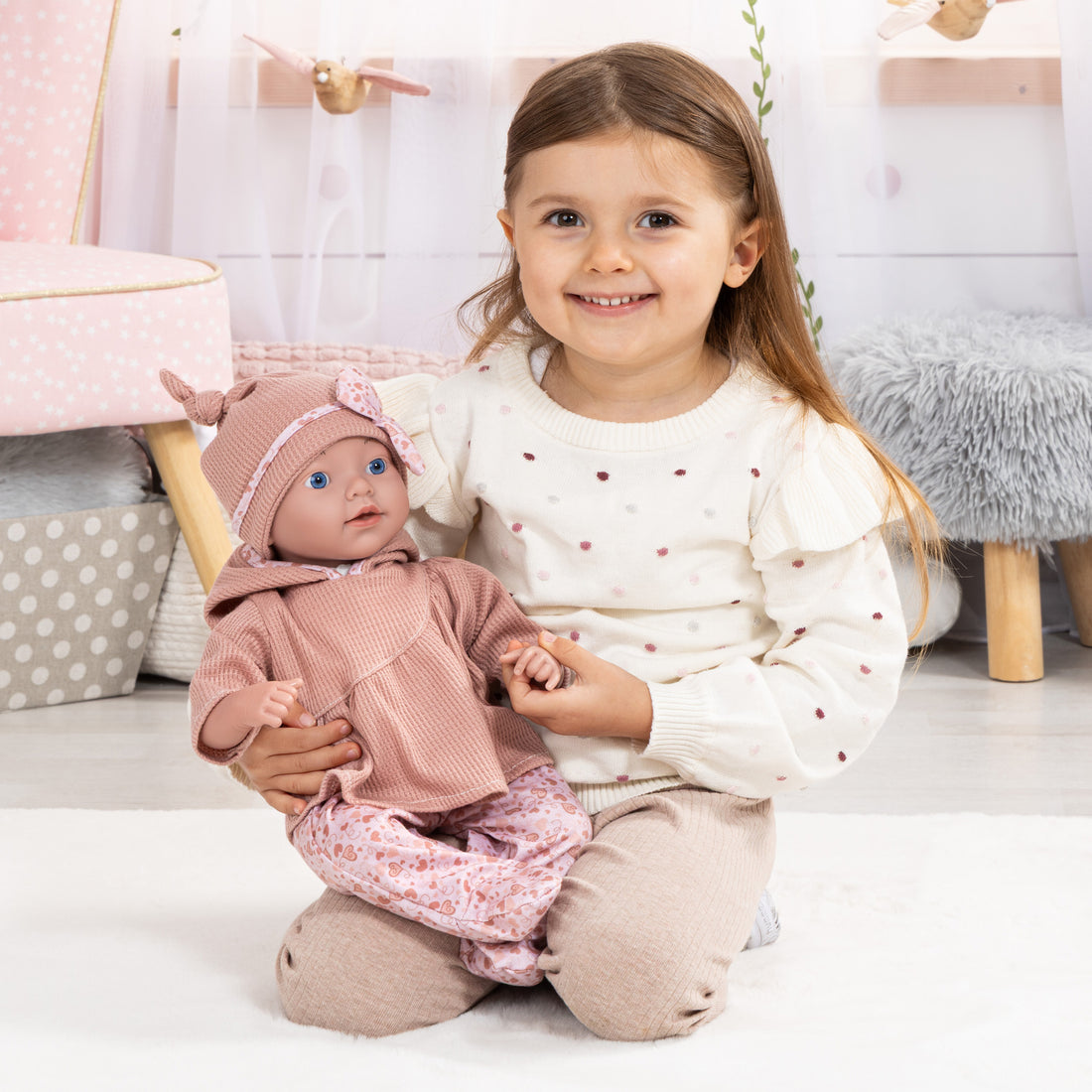 POUPÉE REBORN BABY AVEC COUVERTURE ET OREILLER - 38 CM