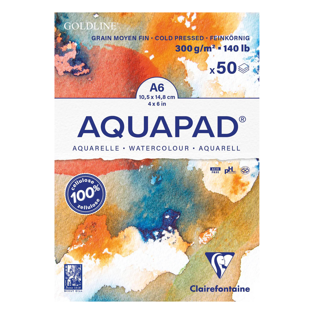 Aquapad bloc collé A6 50F 300g