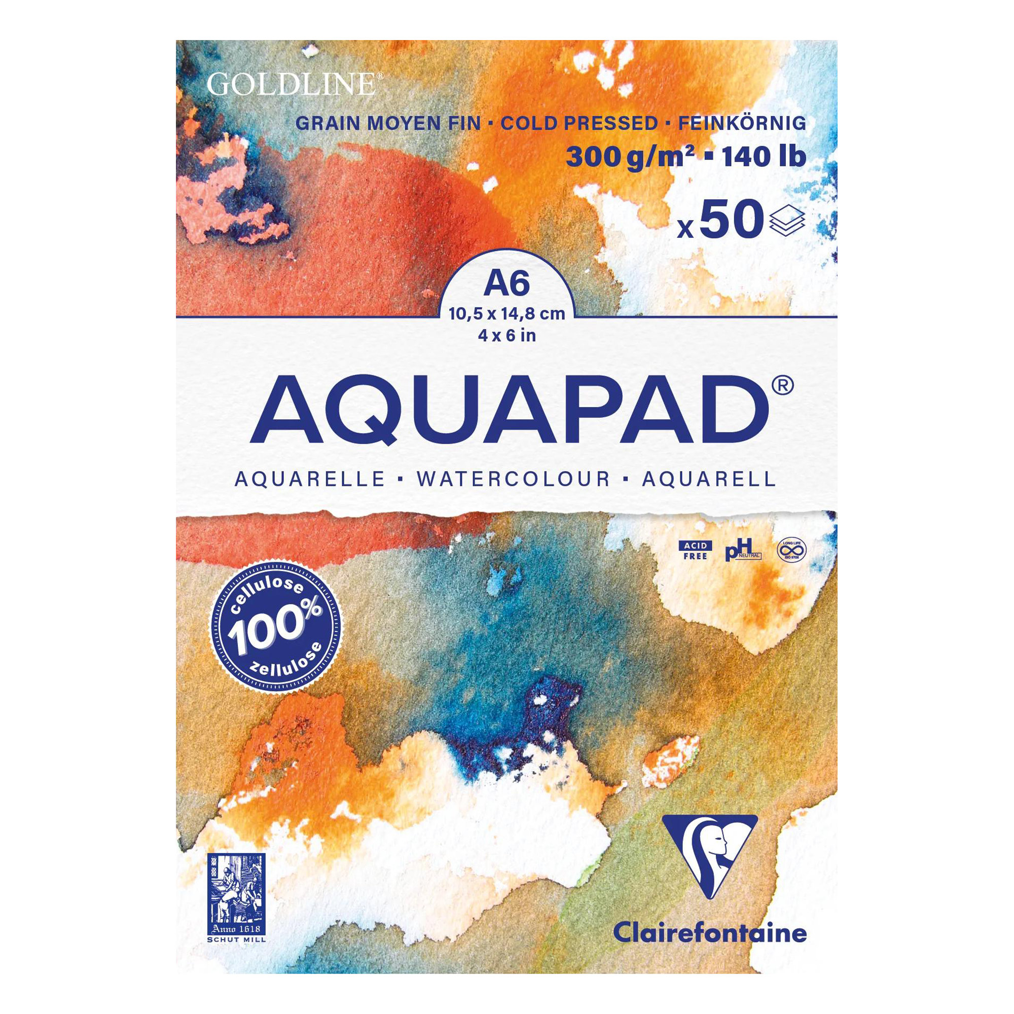 Aquapad bloc collé A6 50F 300g