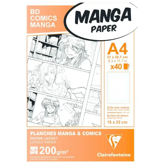 Etui Manga Bd/Comic A4 40F G.6C 200G CLAIREFONTAINE