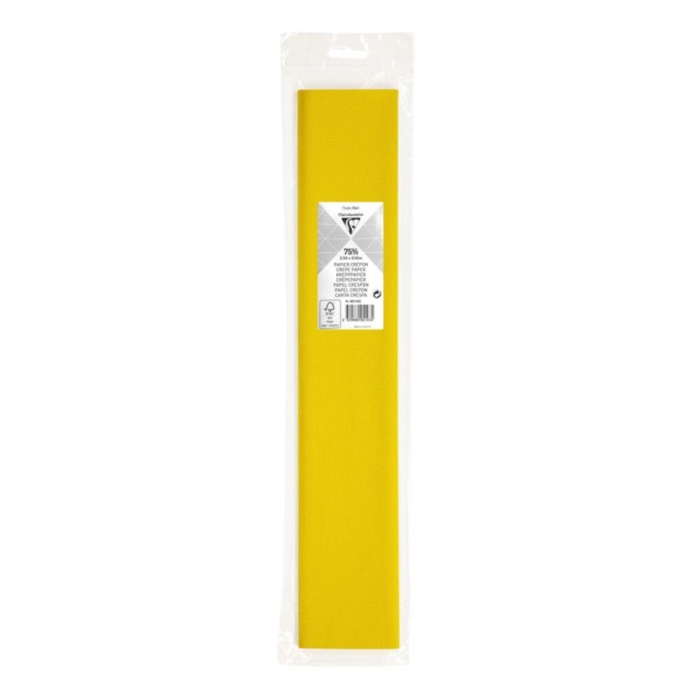 Papier Crépon citron (2,5 x 0,5 m) - CLAIREFONTAINE