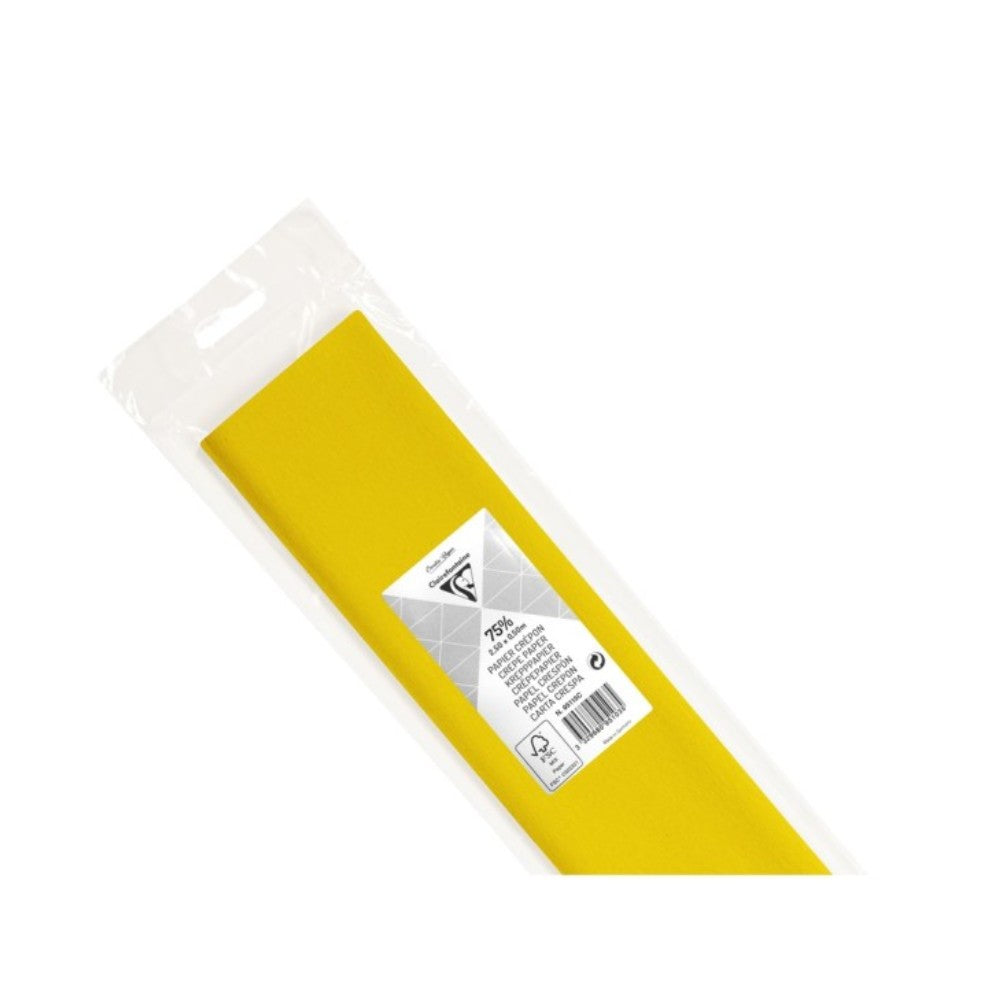 Papier Crépon citron (2,5 x 0,5 m) - CLAIREFONTAINE
