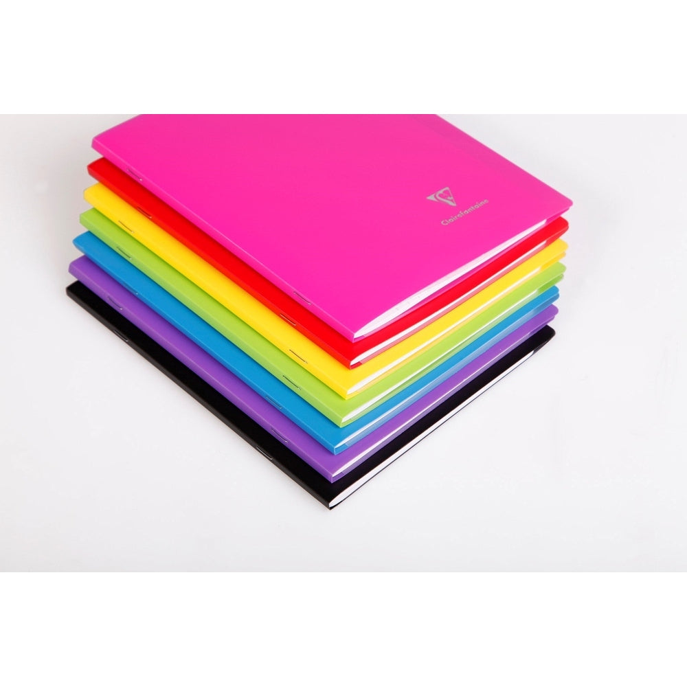 Koverbook carnet polypro agrafé ligné+M -assortis- 96 pages (17x22cm) CLAIREFONTAINE