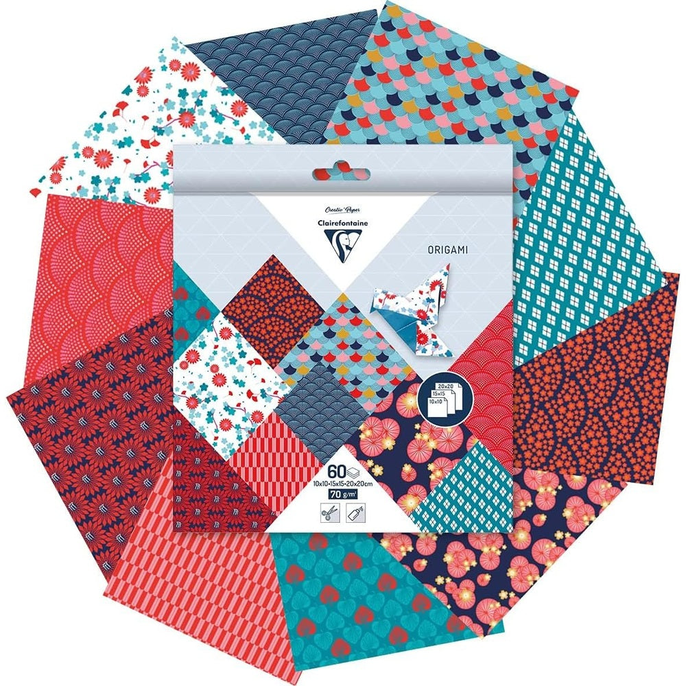 Kit Origami:  60F 10x10, 15x15, 20x20 - Hanayo CLAIREFONTAINE