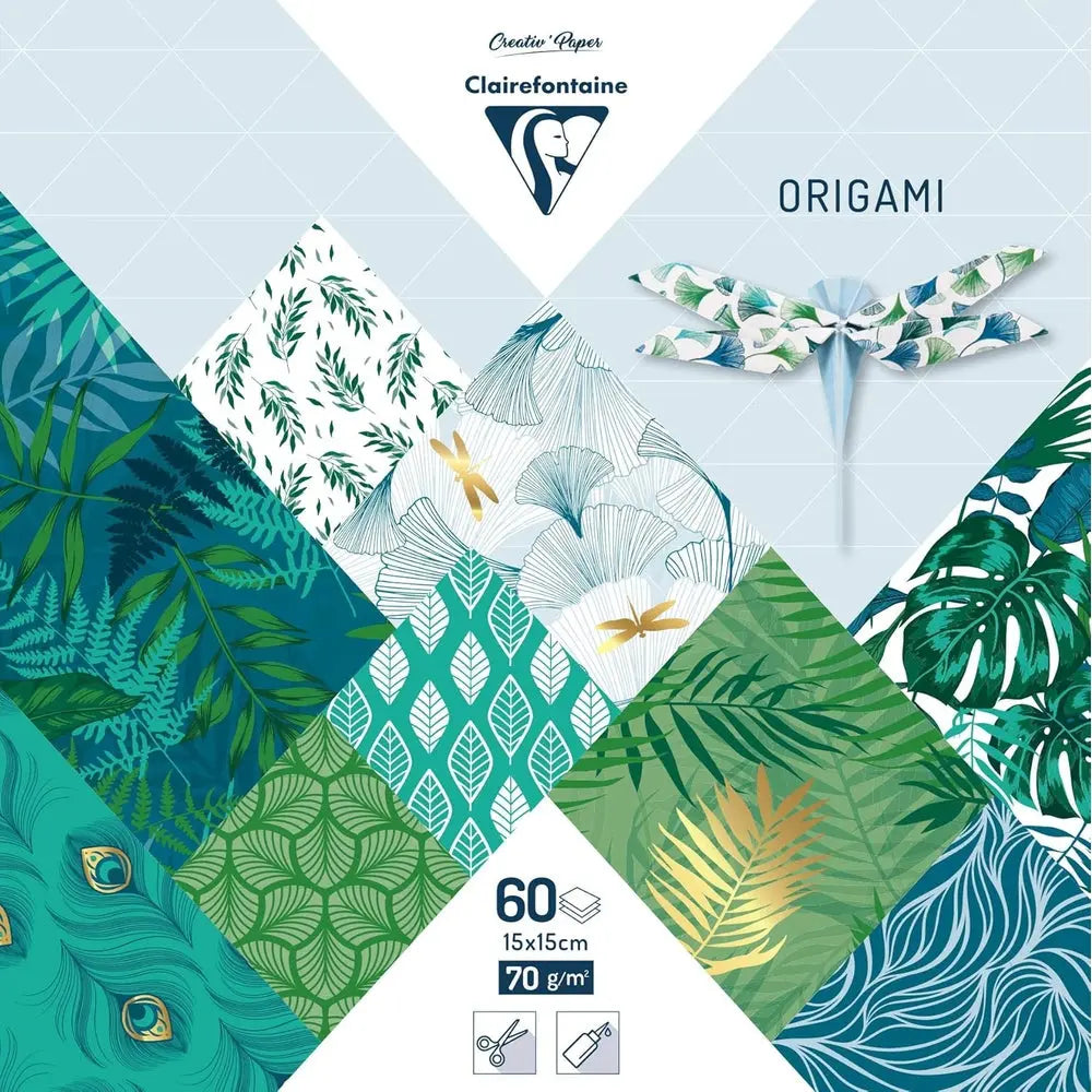 Kit Origami:  60F 10x10, 15x15, 20x20 - Végétal Chic CLAIREFONTAINE
