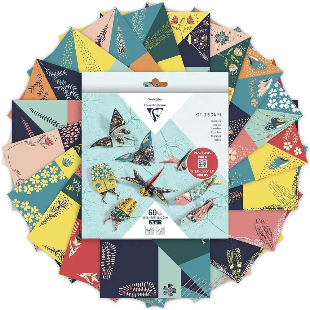 Kit Origami:  60F 10x10, 15x15, 20x20 - Insectes CLAIREFONTAINE