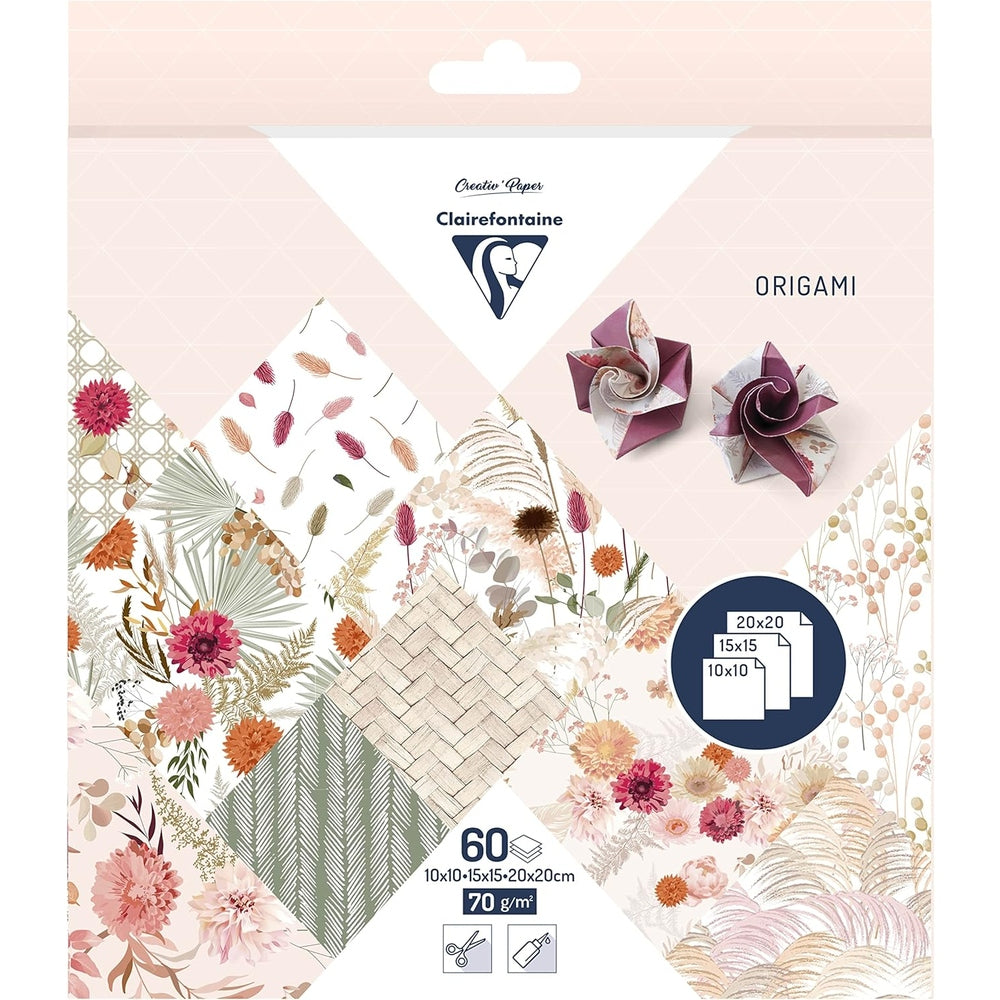 Kit Origami:  60F 10x10, 15x15, 20x20 - Fleurs Séchées CLAIREFONTAINE