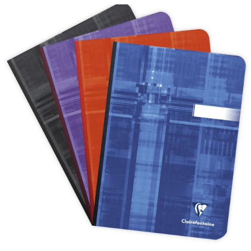 Cahier brochure dos toilé 5/5 -assortis- A5. 192 pages (14.8x21cm) CLAIREFONTAINE