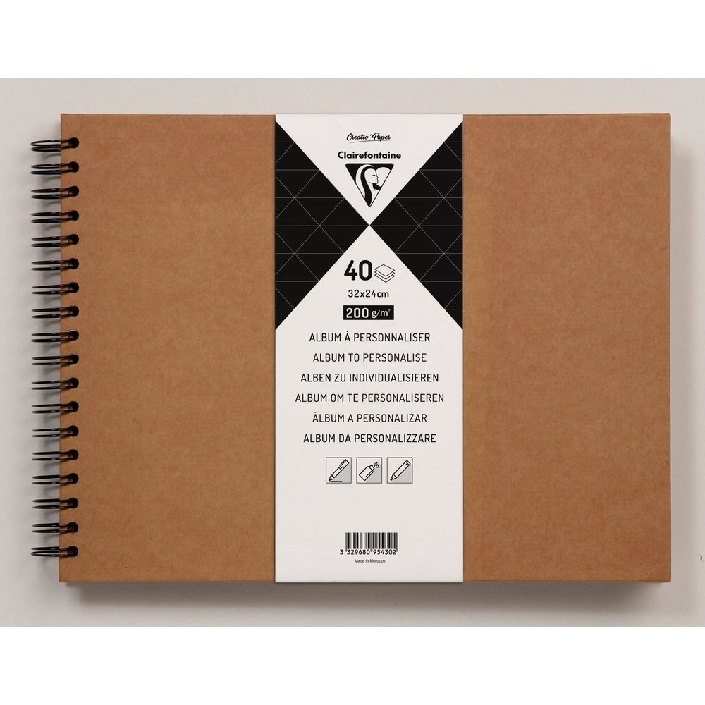 Album à couverture rigide Kraft 200G. 40S 12,5X9,5 CLAIREFONTAINE