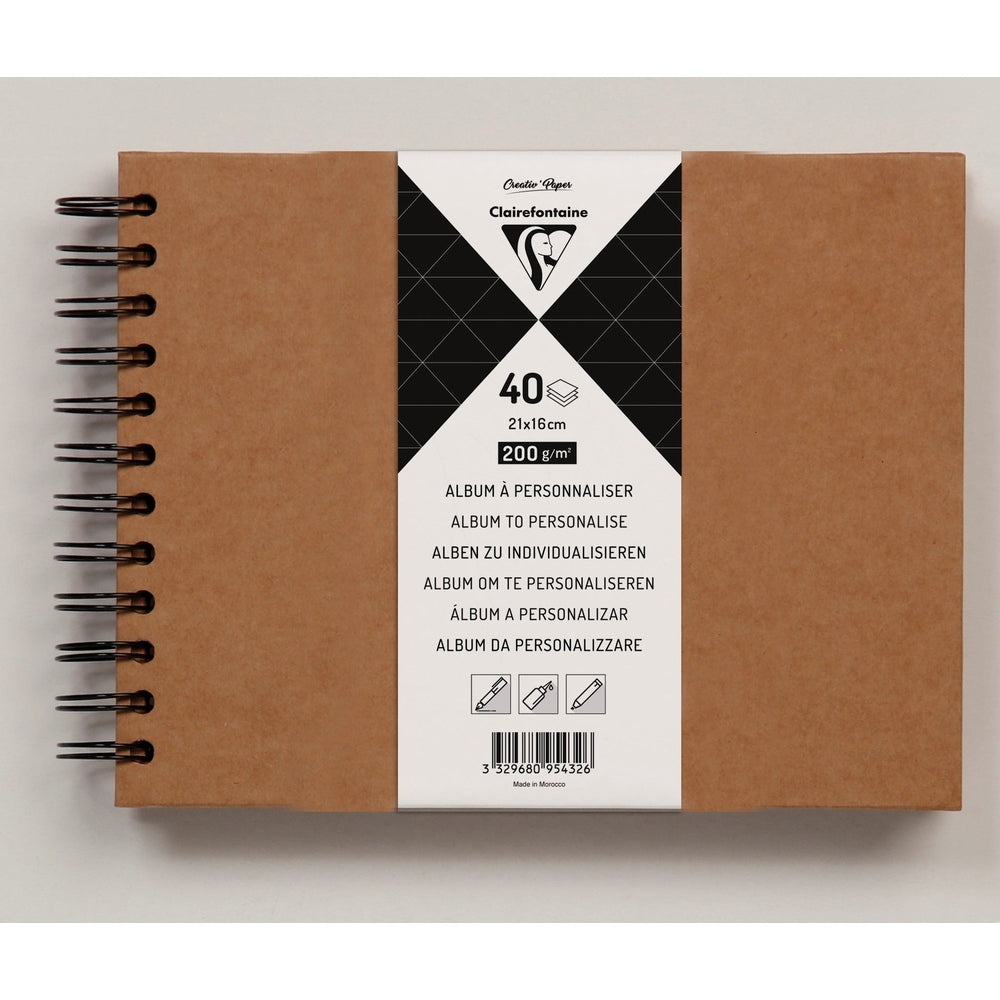 Album à couverture rigide Kraft 8,25X6 40S 200G CLAIREFONTAINE