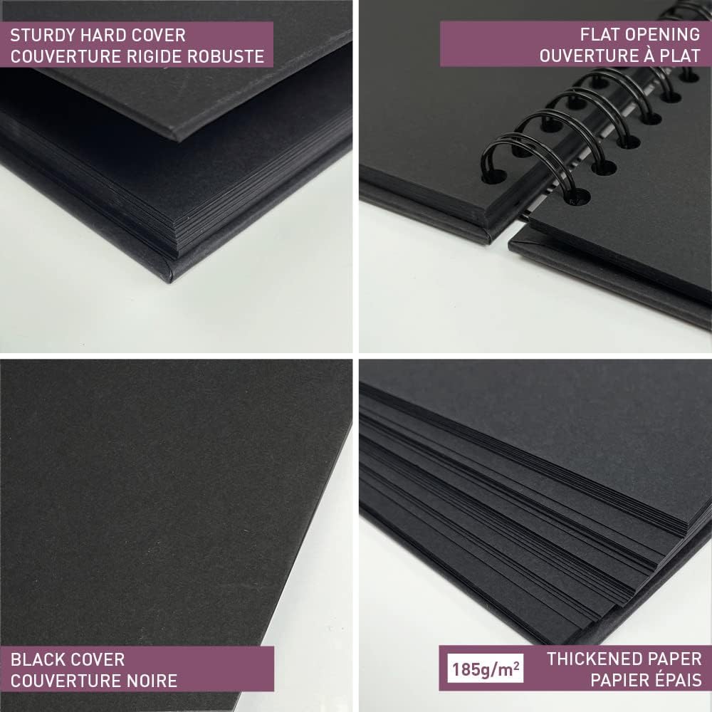 Album noir couverture rigide 40 feuilles 185G (21 x 16 cm) by CLAIREFONTAINE