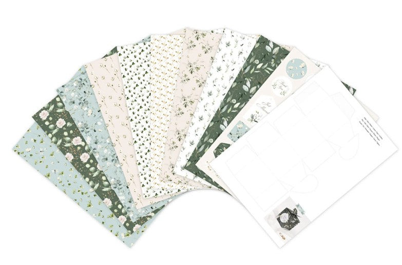 Bloc papiers imprimés, A4 (21x29,7cm), 20 feuilles à motifs 160g + 1 idée créative, Romantique