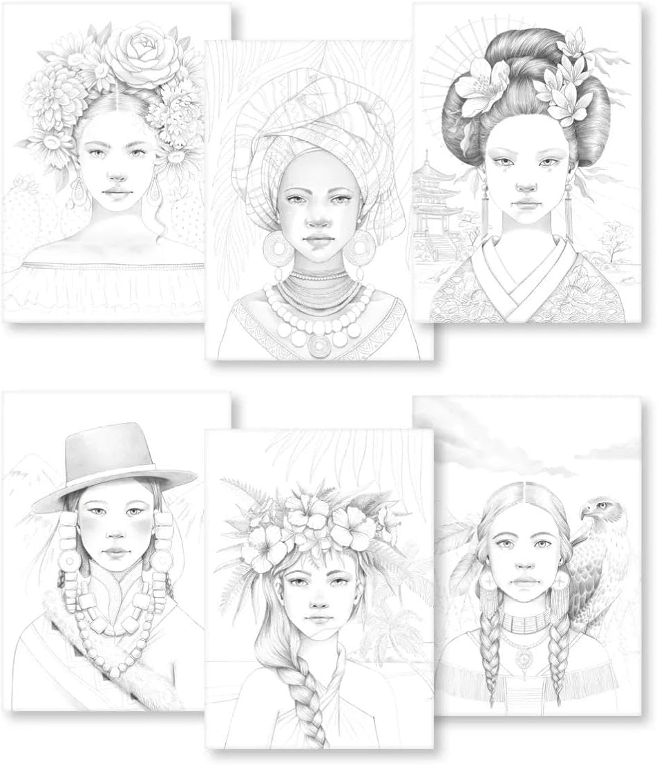 Bloc de coloriage multi-techniques ODELIA 250G, Les femmes 20 feuilles A4 by CLAIREFONTAINE