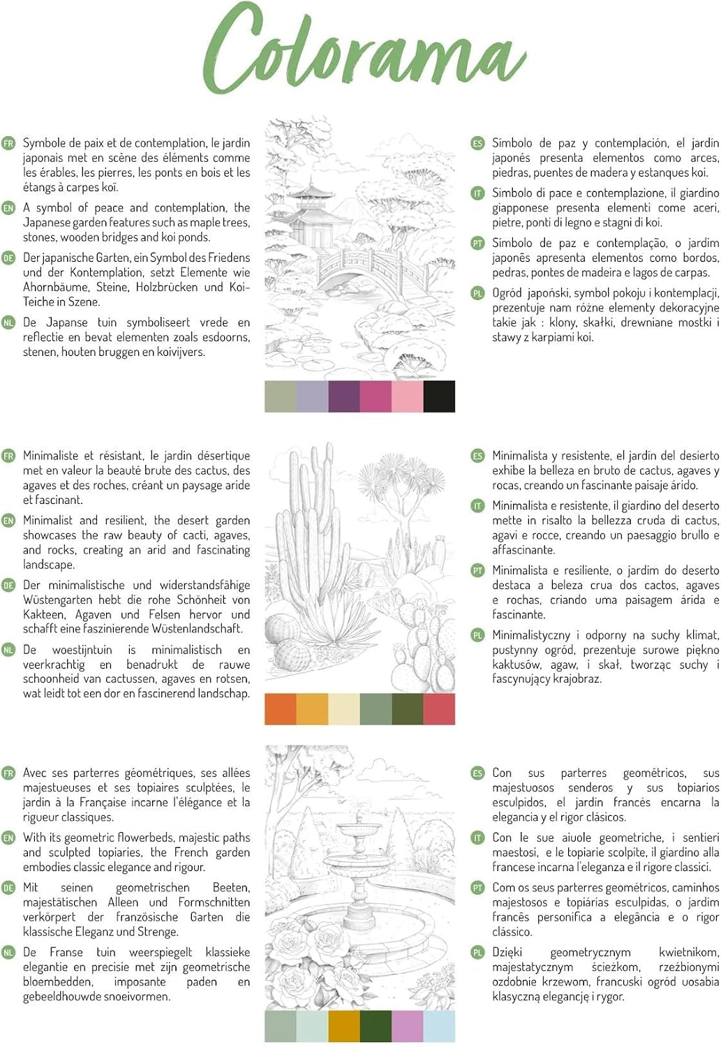 Bloc de coloriage multi-techniques ODELIA 250G, Les jardins 20 feuilles A4 by CLAIREFONTAINE
