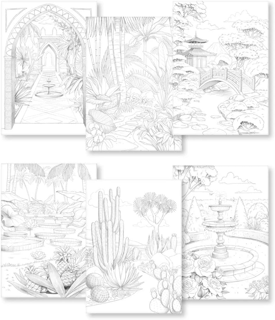 Bloc de coloriage multi-techniques ODELIA 250G, Les jardins 20 feuilles A4 by CLAIREFONTAINE