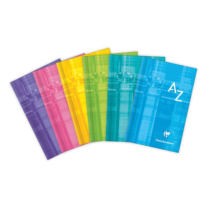 Cahier répertoire rembordé rigide 5/5 -assortis- 128 pages (7.5x12cm) CLAIREFONTAINE