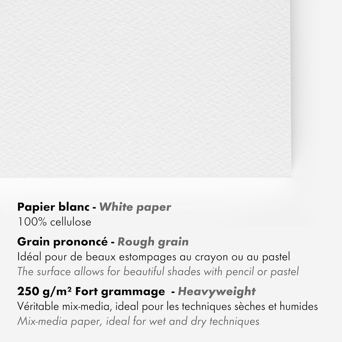 Paint'ON white with grain glued pad A6 15 sheets 250g