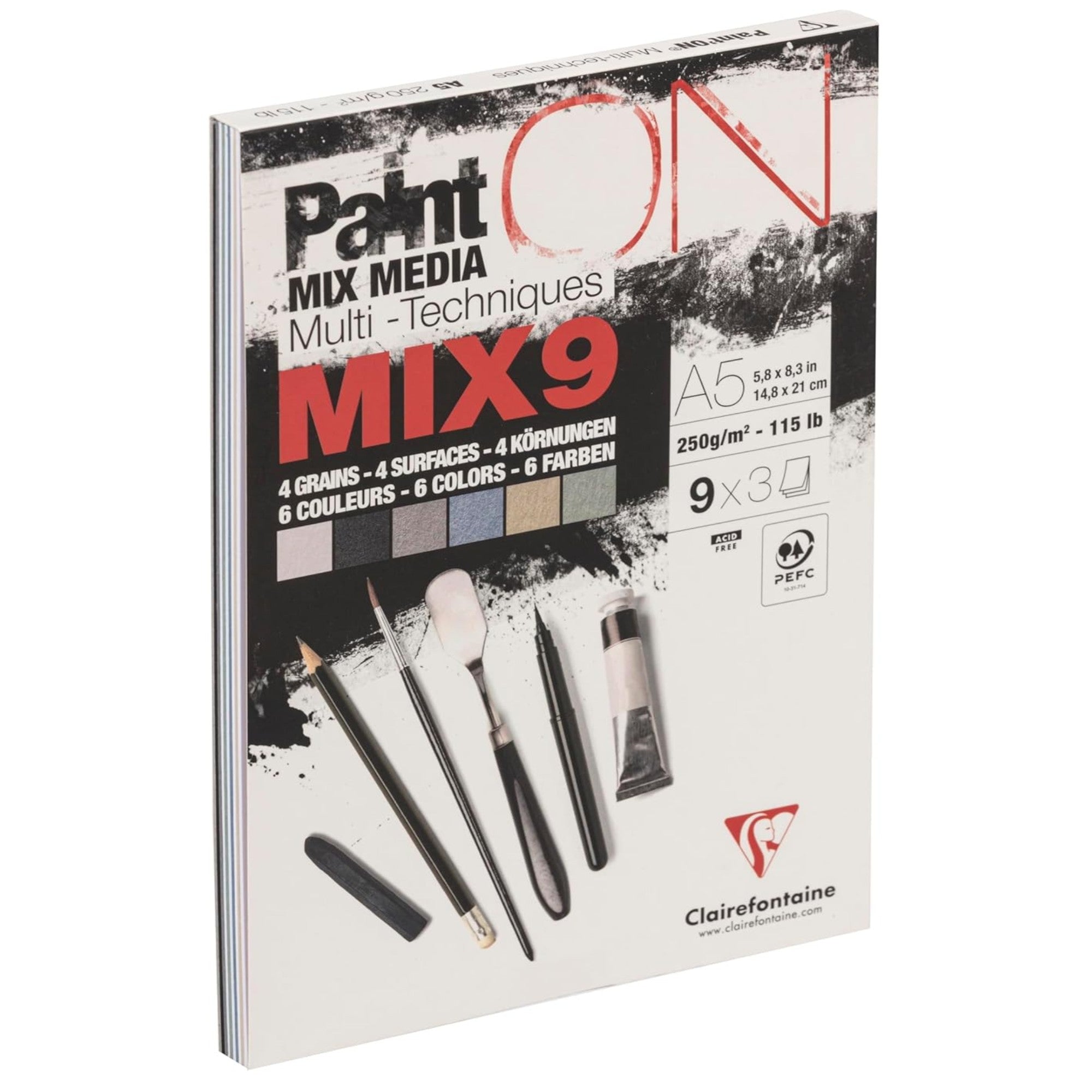 Paint'On Bloc à dessin Mix 27F (9X3F) Ass.A5 250g